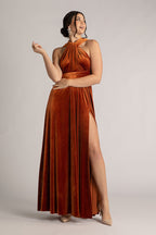 Velvet Multiway Infinity Dress in Copper
