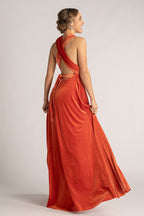 Velvet Multiway Infinity Dress in Coral