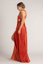 Velvet Multiway Infinity Dress in Coral