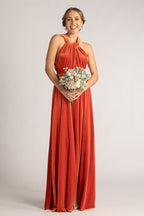Velvet Multiway Infinity Dress in Coral