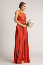 Velvet Multiway Infinity Dress in Coral