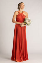 Velvet Multiway Infinity Dress in Coral