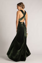 Velvet Multiway Infinity Dress in Dark Olive