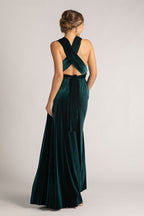 Velvet Multiway Infinity Dress in Emerald Green