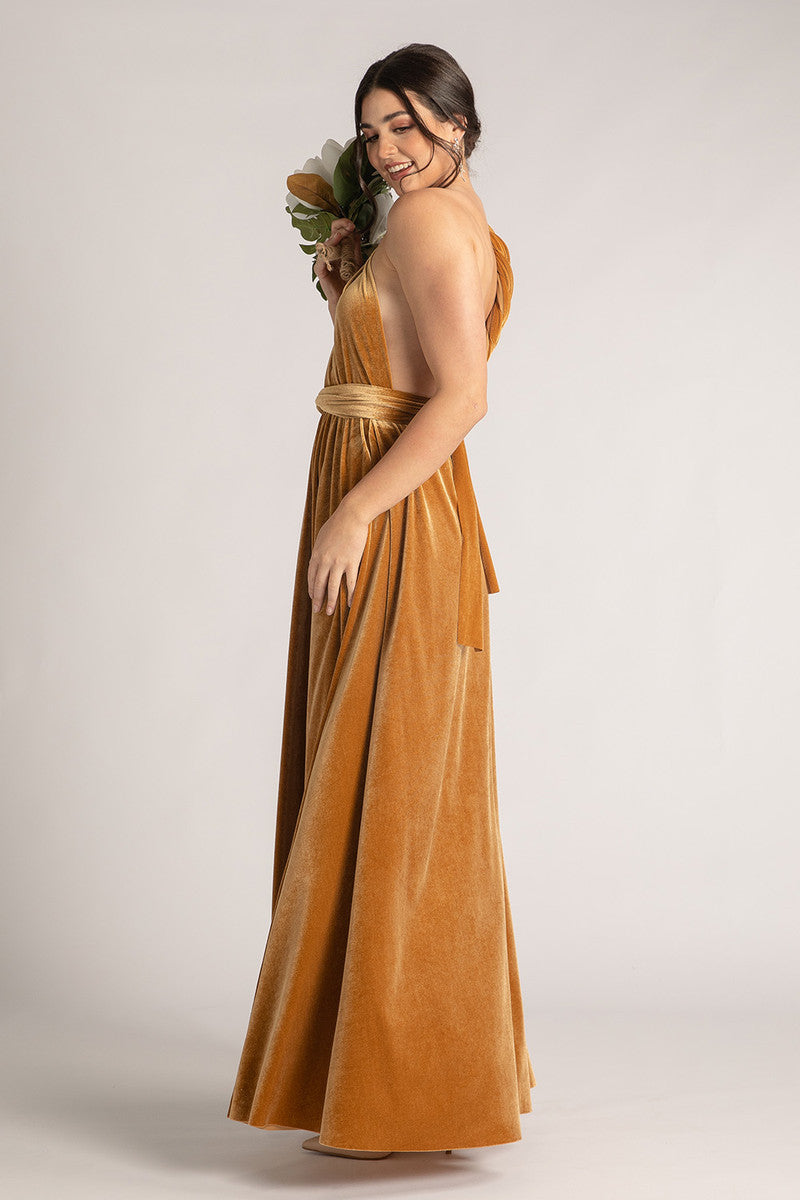 Velvet Multiway Infinity Dress in Marigold