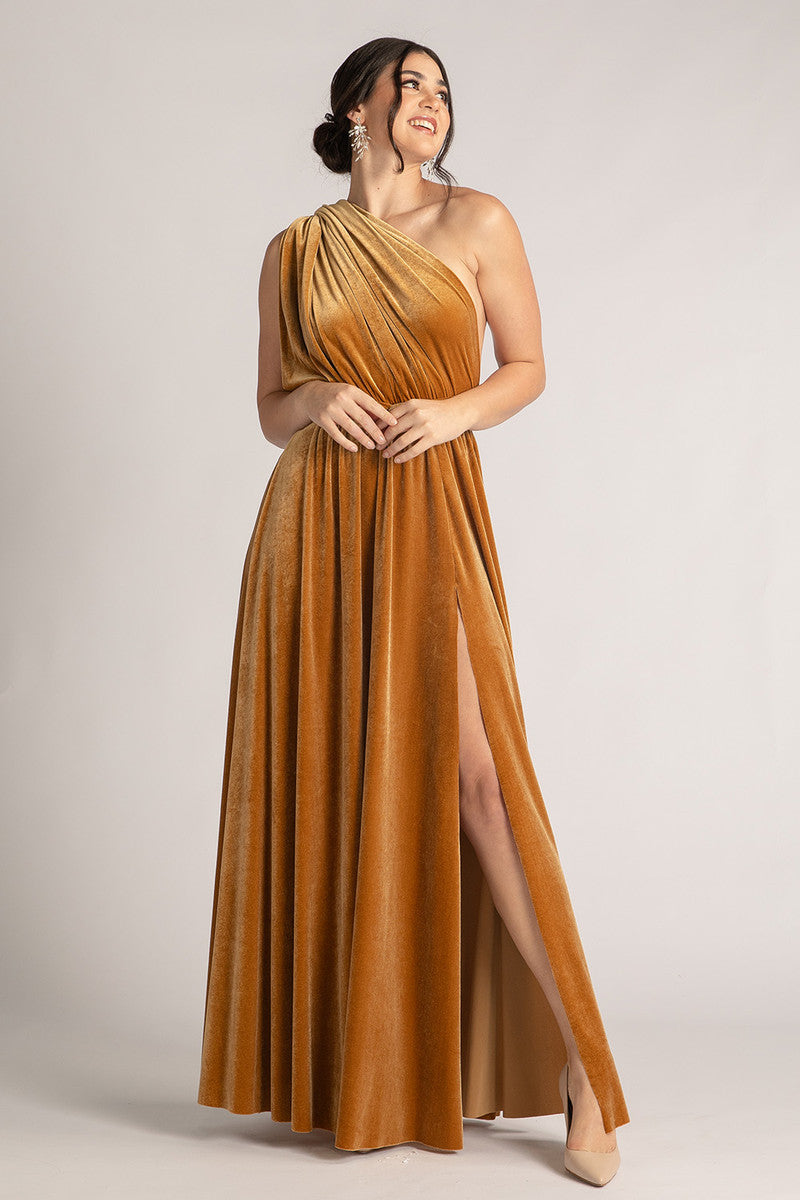 Velvet Multiway Infinity Dress in Marigold
